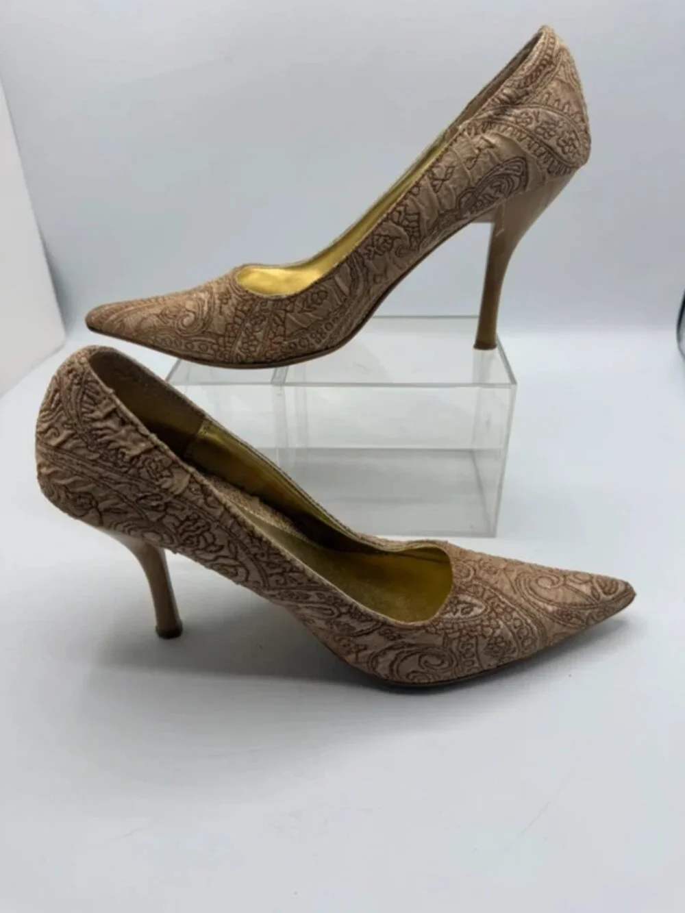 Gold high heels size 9